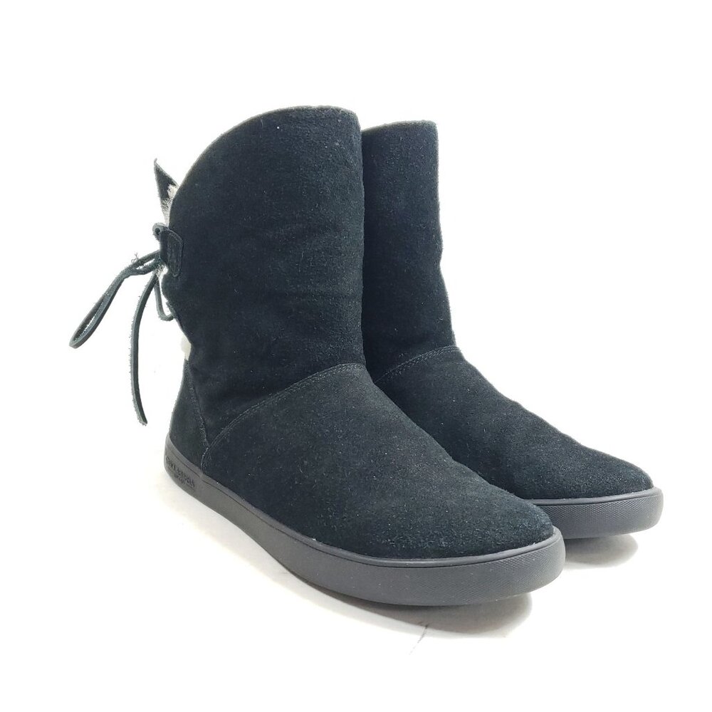 Koolaburra By Ugg Mens Size 8 Black Suede Sheepskin Lined Ankle Boots
